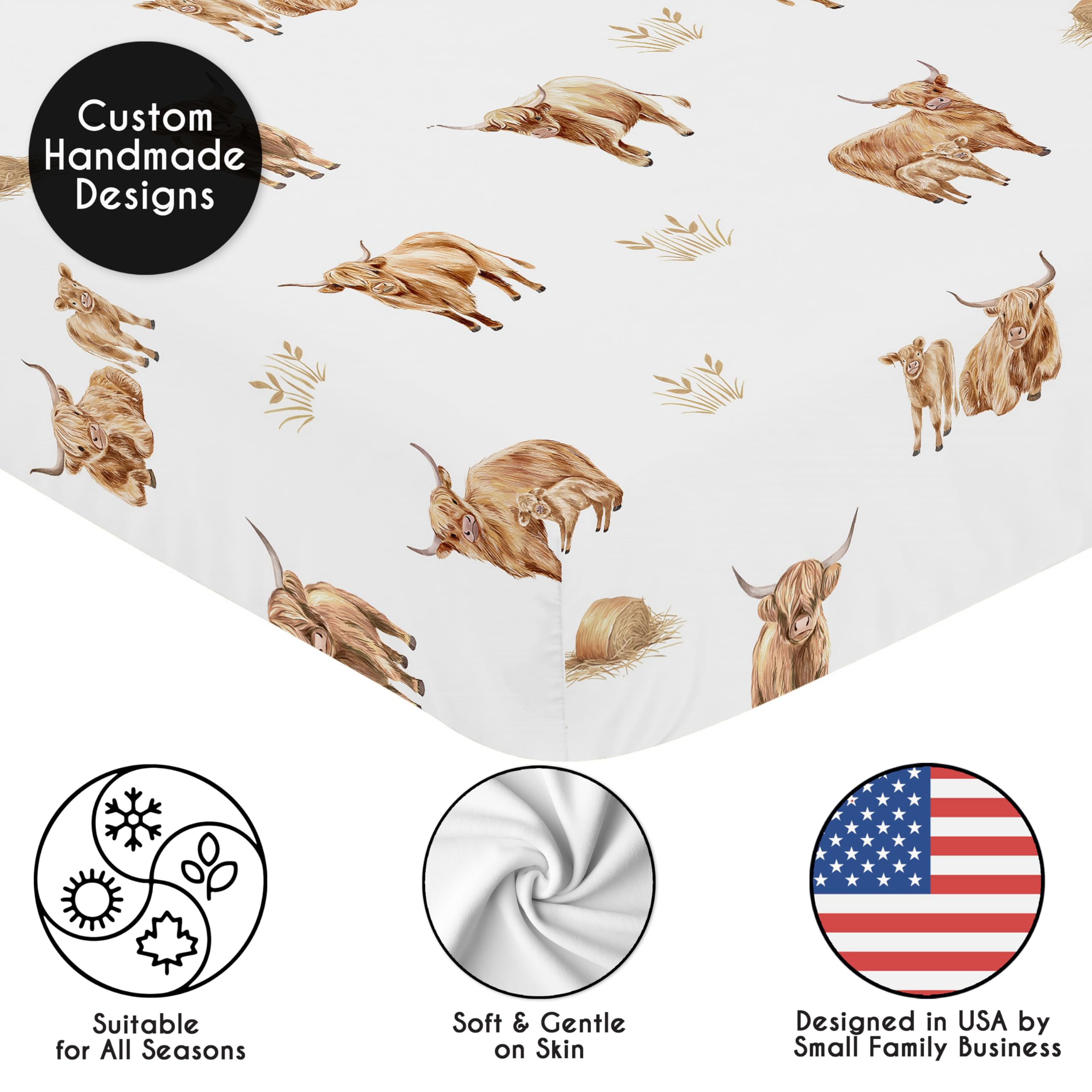 Sweet Jojo Designs farmhouse rustic crib sheet for a cozy nursery vibe.