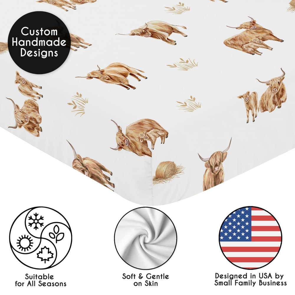 Sweet Jojo Designs farmhouse rustic crib sheet for a cozy nursery vibe.