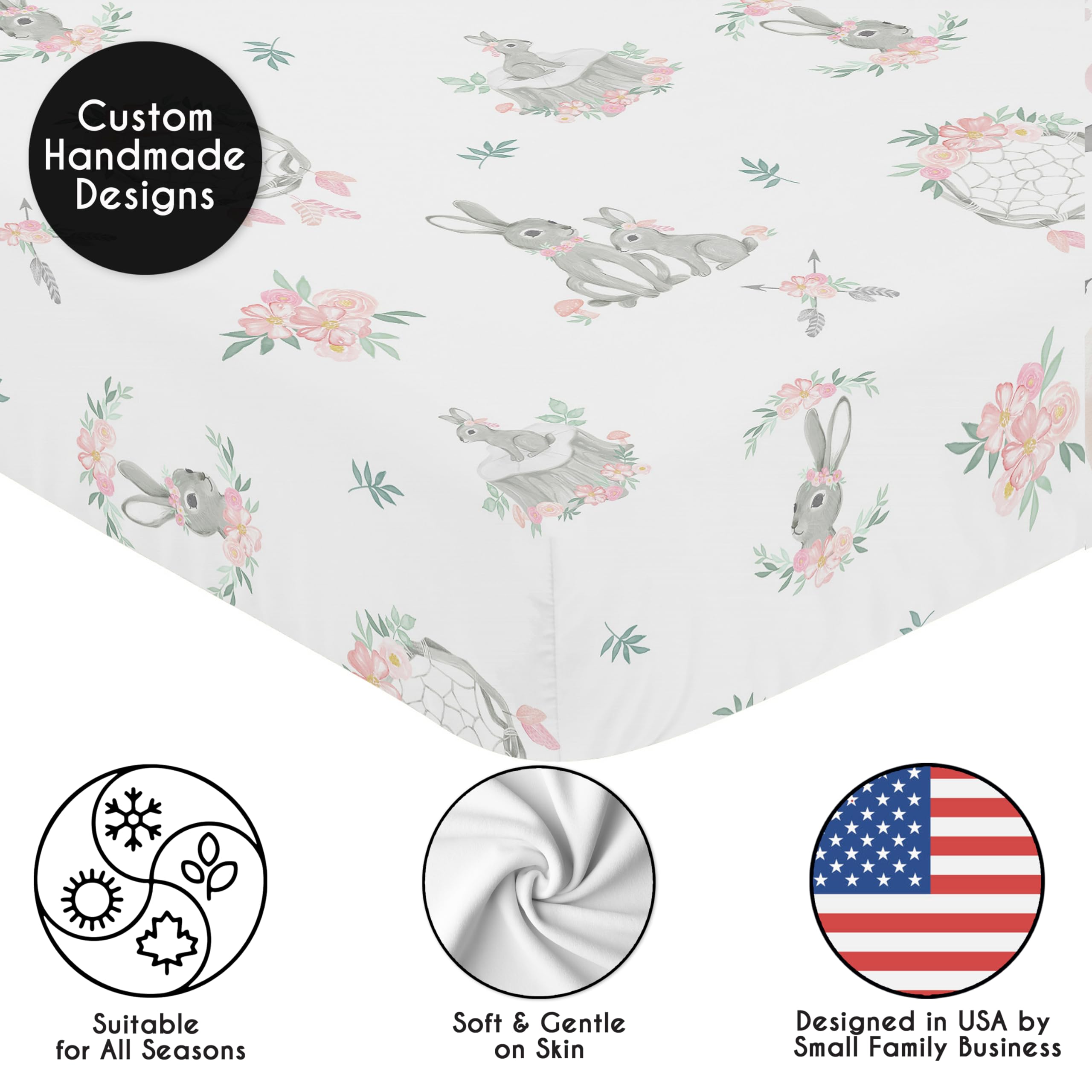 Sweet Jojo Designs arrow pattern crib sheet for stylish coordination and secure fit.