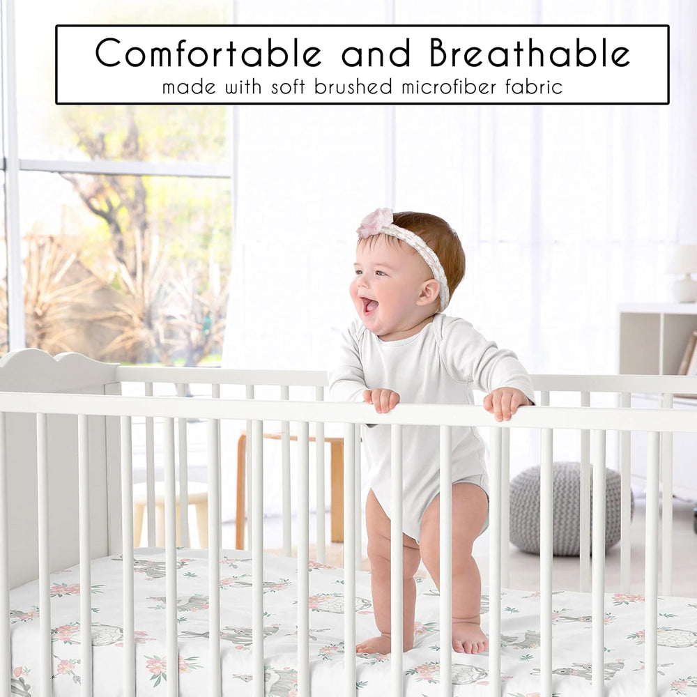 Sweet Jojo Designs crib sheet with watercolor rose for calming nursery decor and comfy nights.