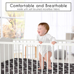 Elastic edge ensures a snug fit on standard cribs for worry-free naps.