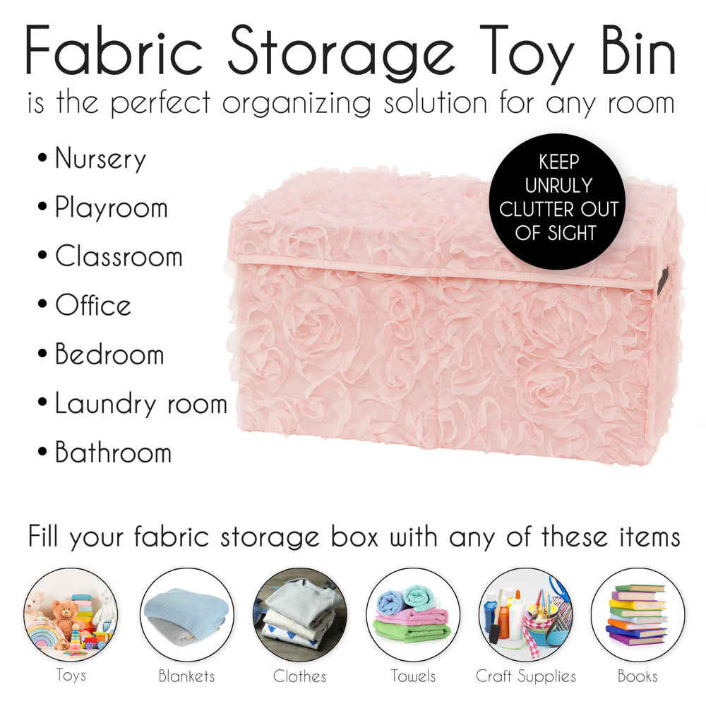 Sweet Jojo Designs built-in flip lid keeps toys tucked away securely.