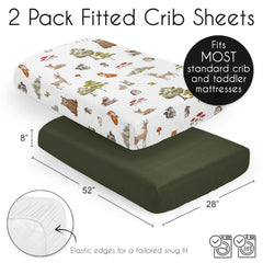 Sweet Jojo Designs hedgehog print crib sheet fits forest-themed nurseries