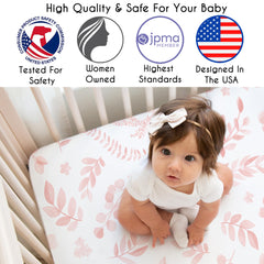 Sweet Jojo Designs garden floral sleep sheet enhances nursery style and durability.