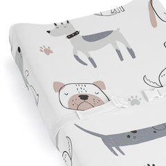 Sweet Jojo Designs gray taupe blue cover fits most changing pads with elastic edges