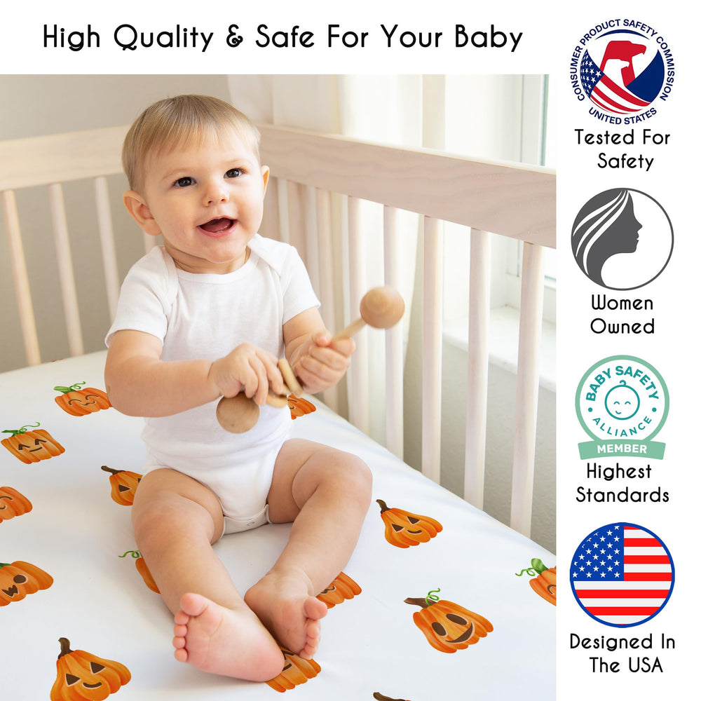 Sweet Jojo Designs premium fitted edge ensures secure, shift-free sleep on standard cribs.