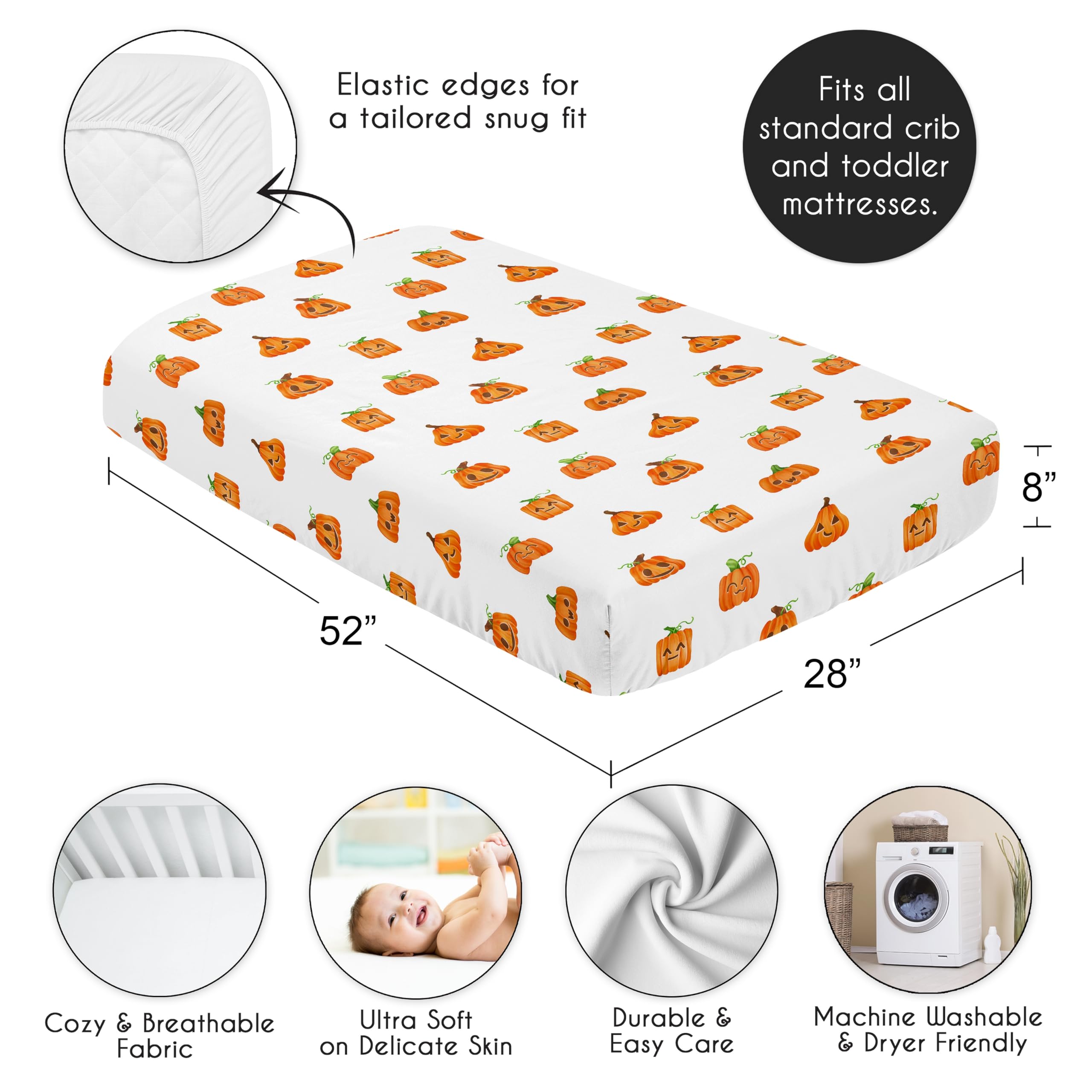 Sweet Jojo Designs soft brushed microfiber texture feels gentle against tiny sleepers.