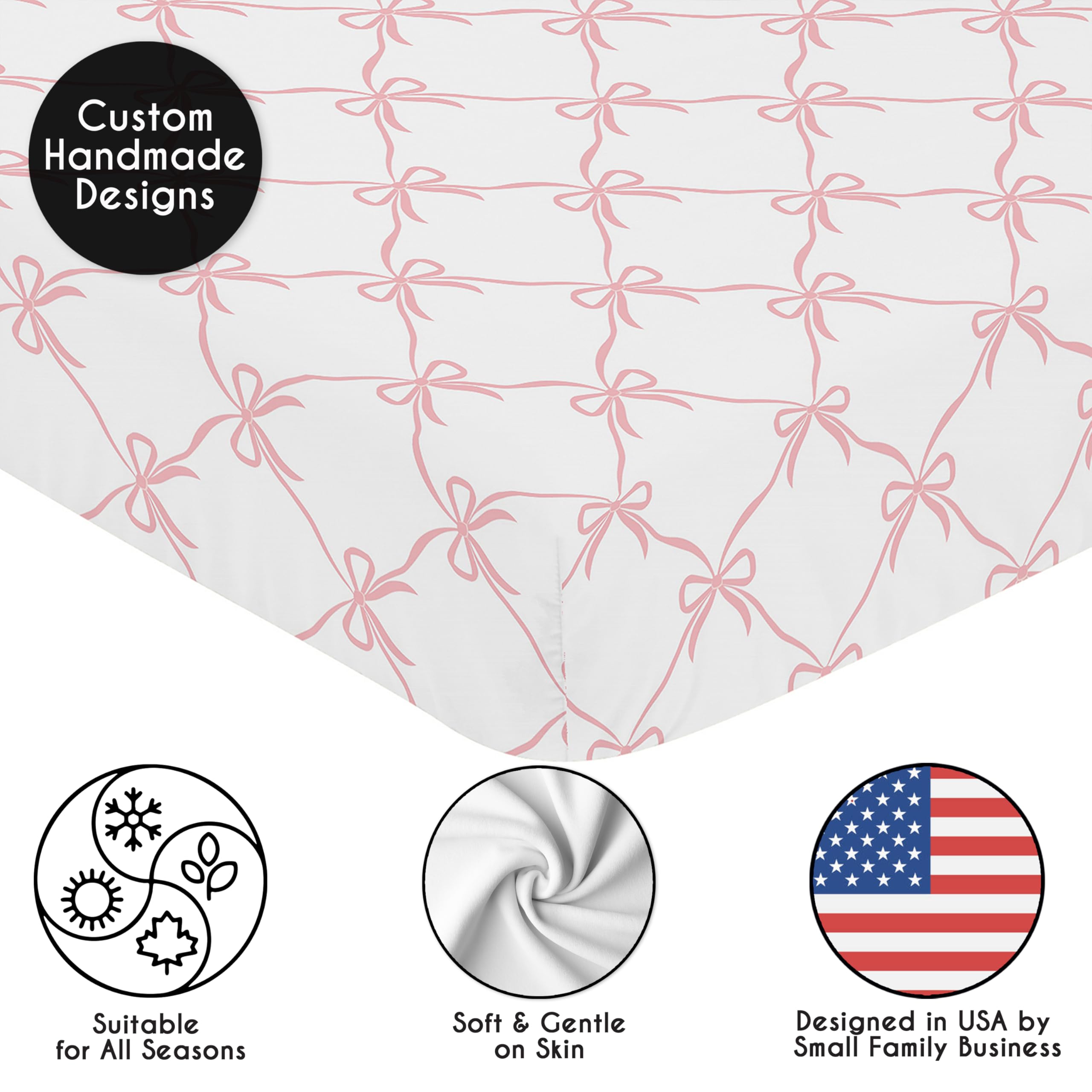 Sweet Jojo Designs hearts print crib sheet adds sweet, gentle style for naps.