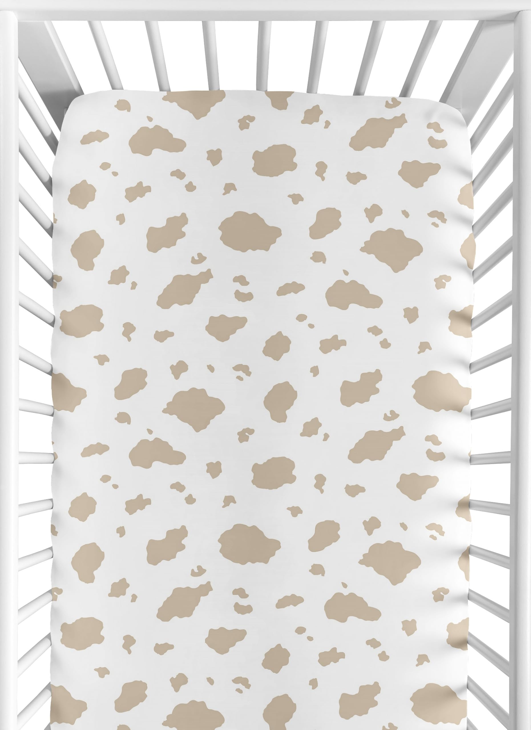 Sweet Jojo Designs horse and country pattern crib sheet; soft microfiber for baby comfort.