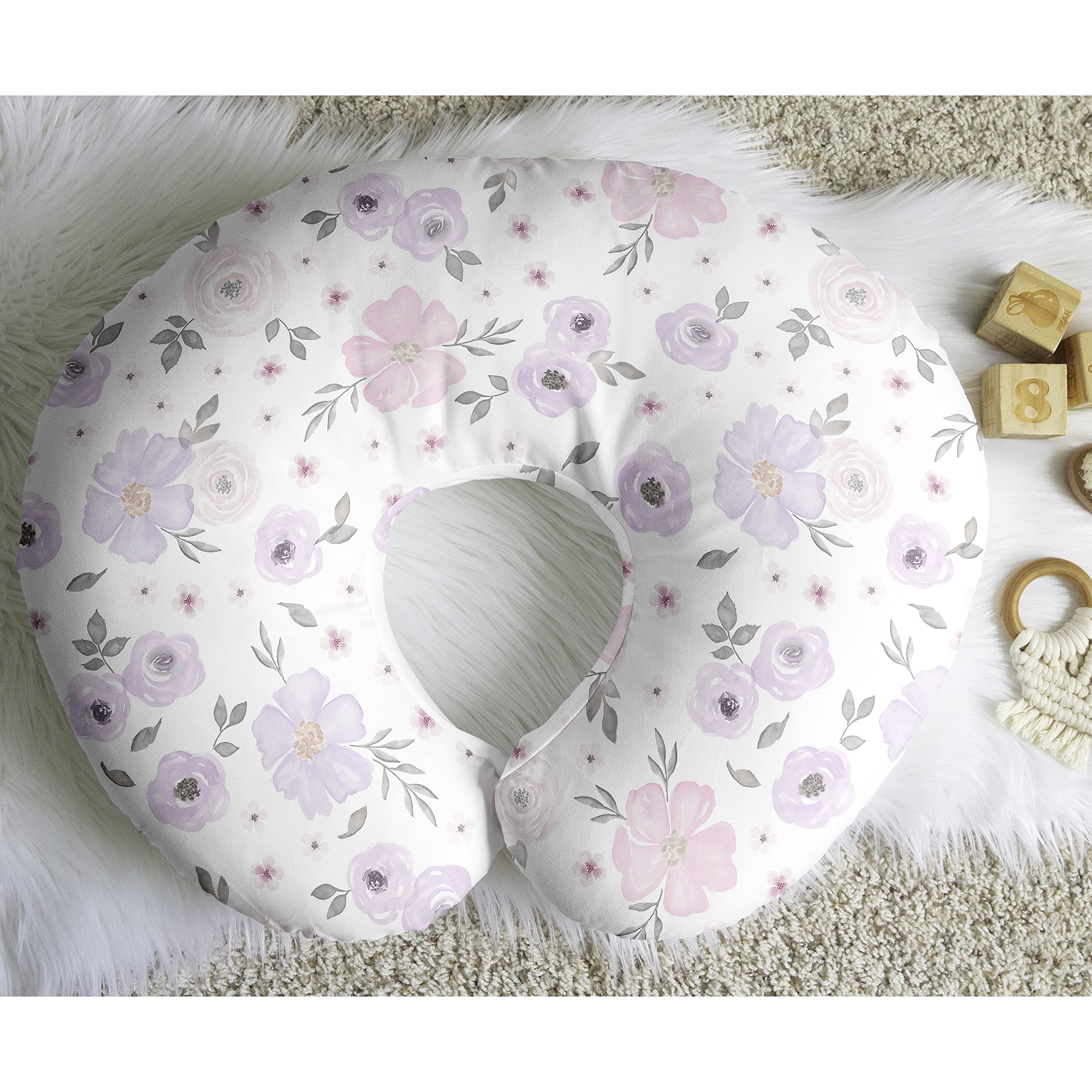 Sweet Jojo Designs jersey stretch nursing cover hugs pillows with soft, flexible knit