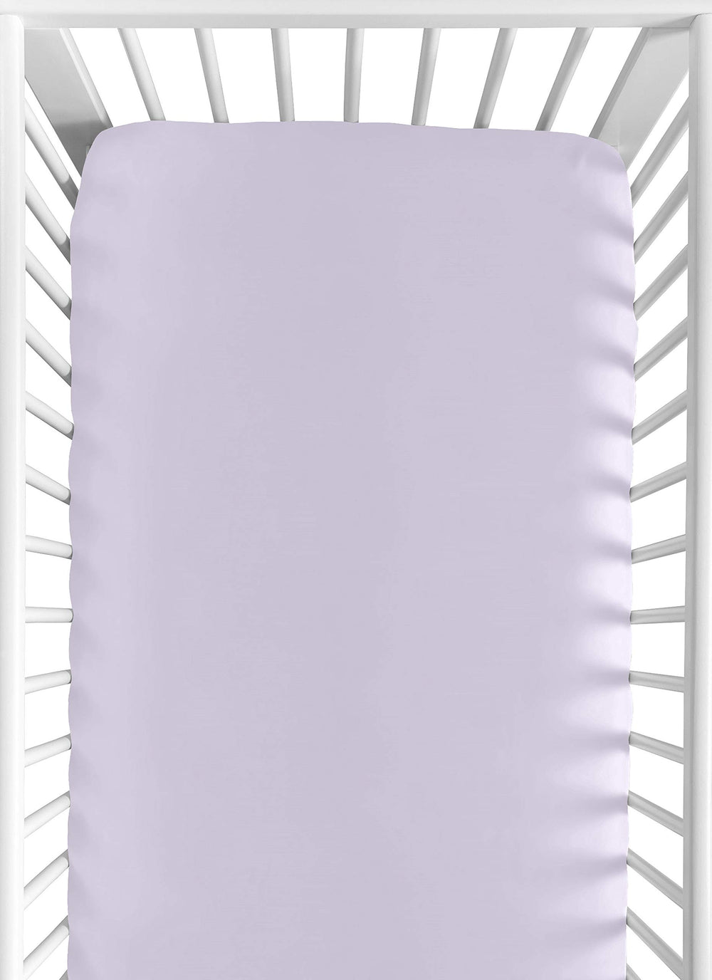 Sweet Jojo Designs lavender solid crib sheet with snug elastic fit for standard cribs