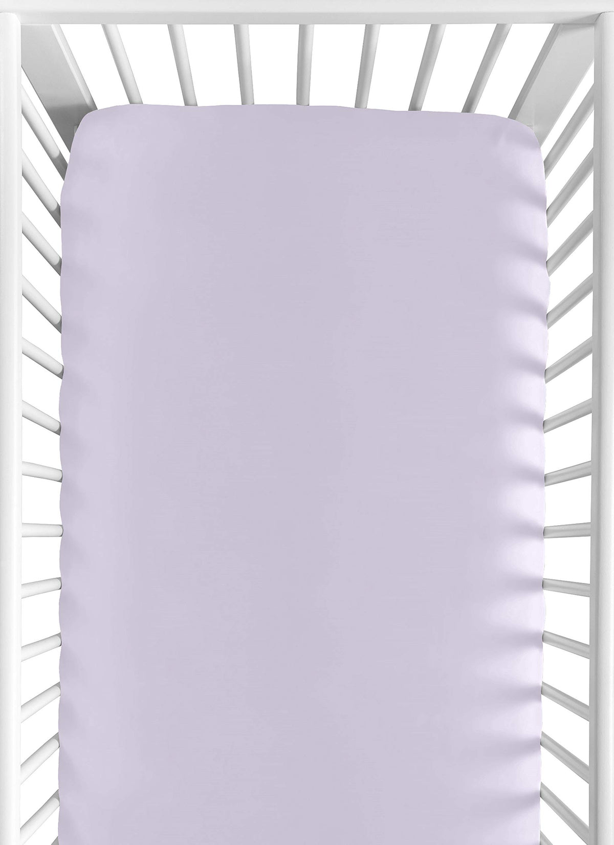 Sweet Jojo Designs lavender solid crib sheet with snug elastic fit for standard cribs