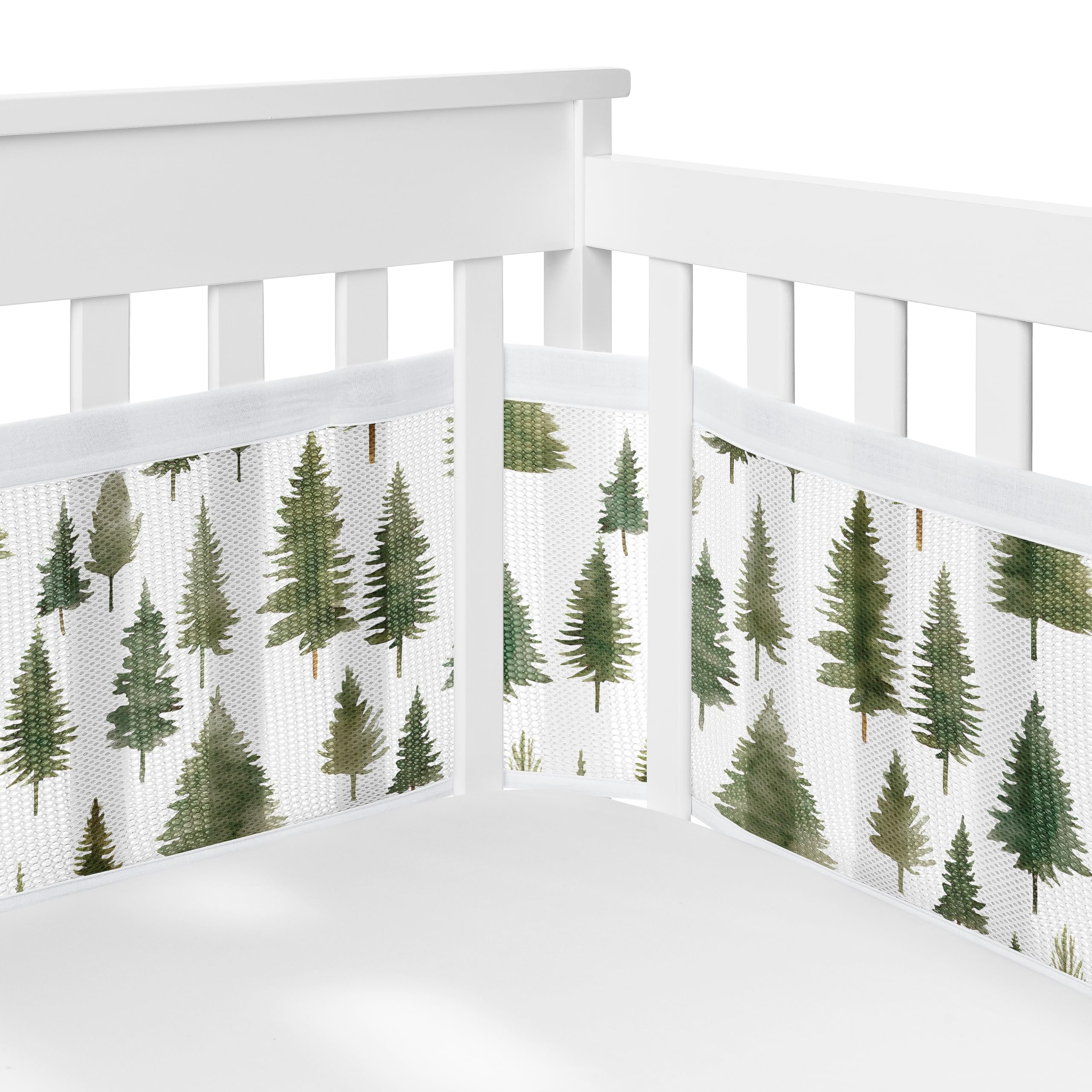 Sweet Jojo Designs long panel mesh liner offering breathable airflow around the crib