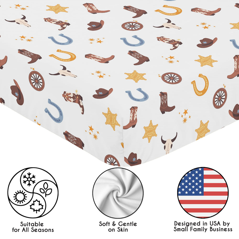 Sweet Jojo Designs longhorn skull motif sheet adds whimsy and versatile nursery decor