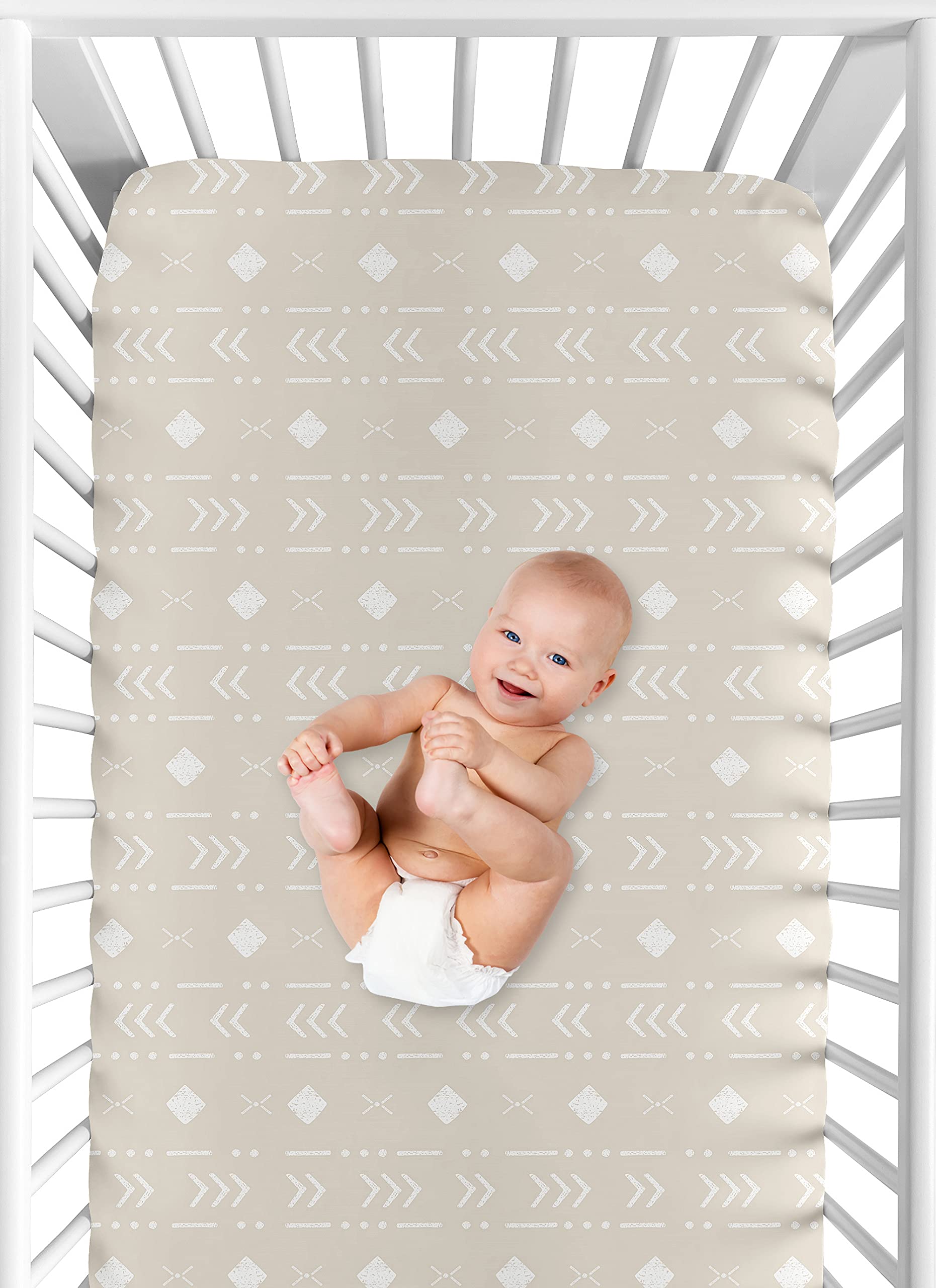 Sweet Jojo Designs machine washable and dryable crib sheet for busy nurseries.