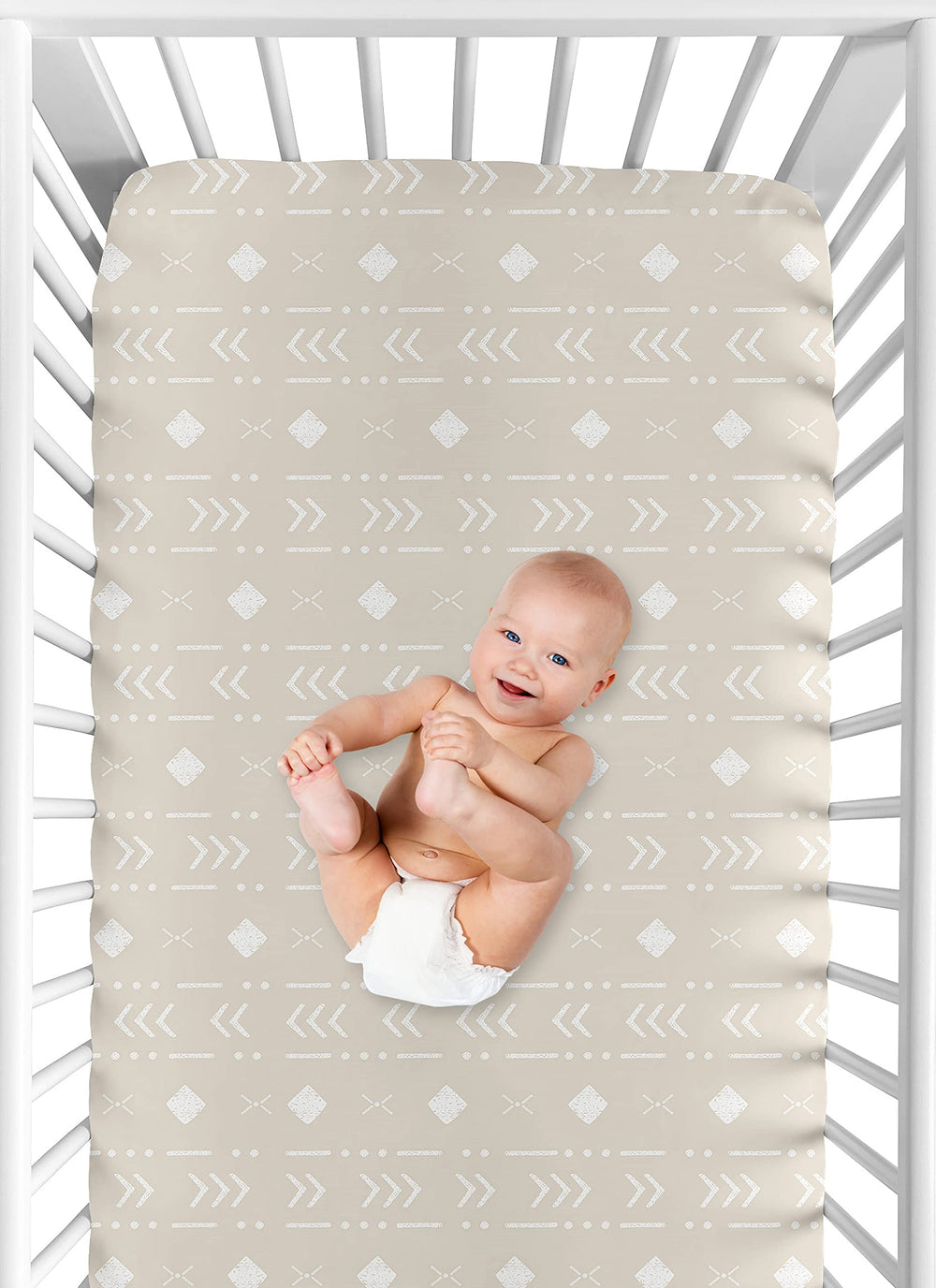 Sweet Jojo Designs machine washable and dryable crib sheet for busy nurseries.