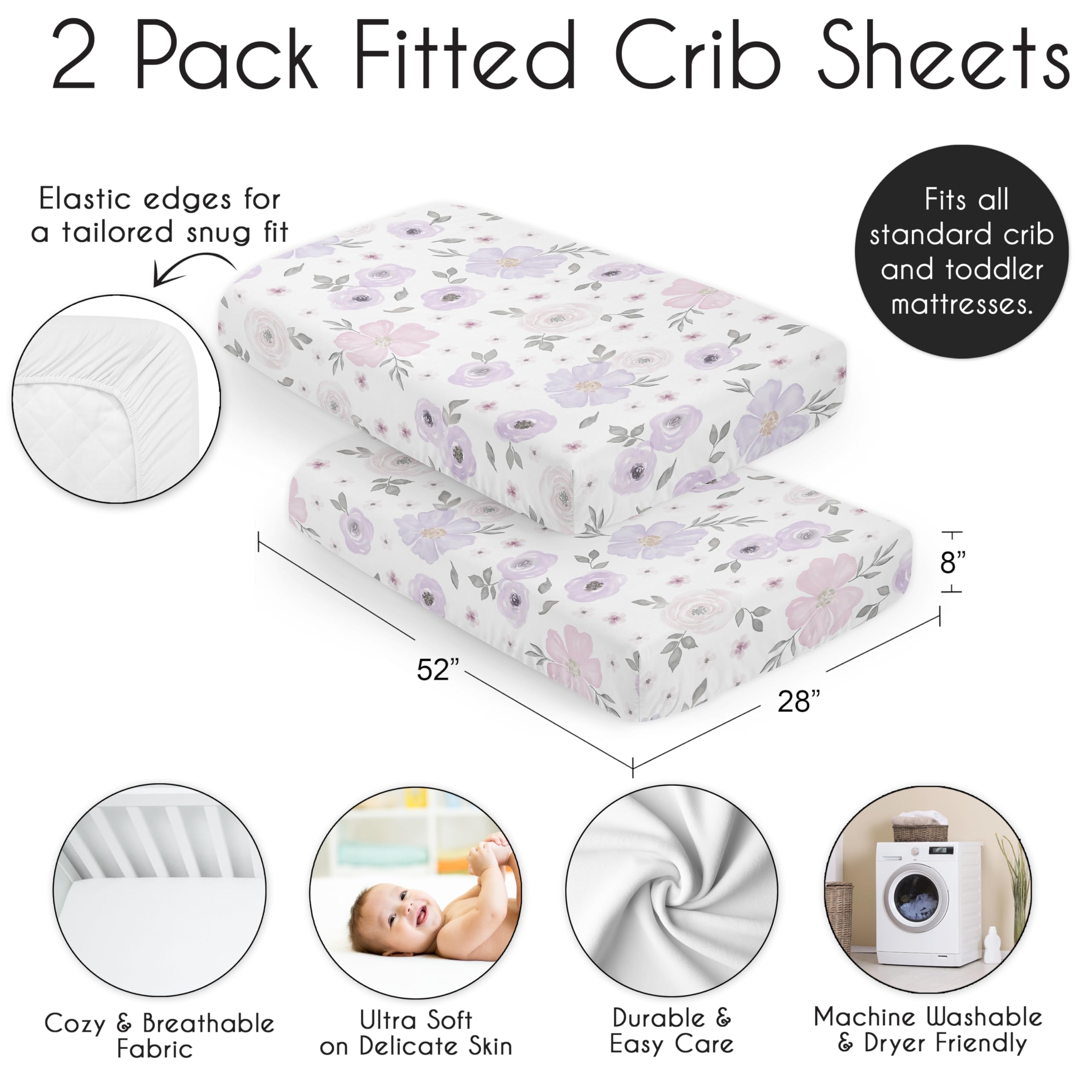 Sweet Jojo Designs machine washable crib sheet easy care for busy parents