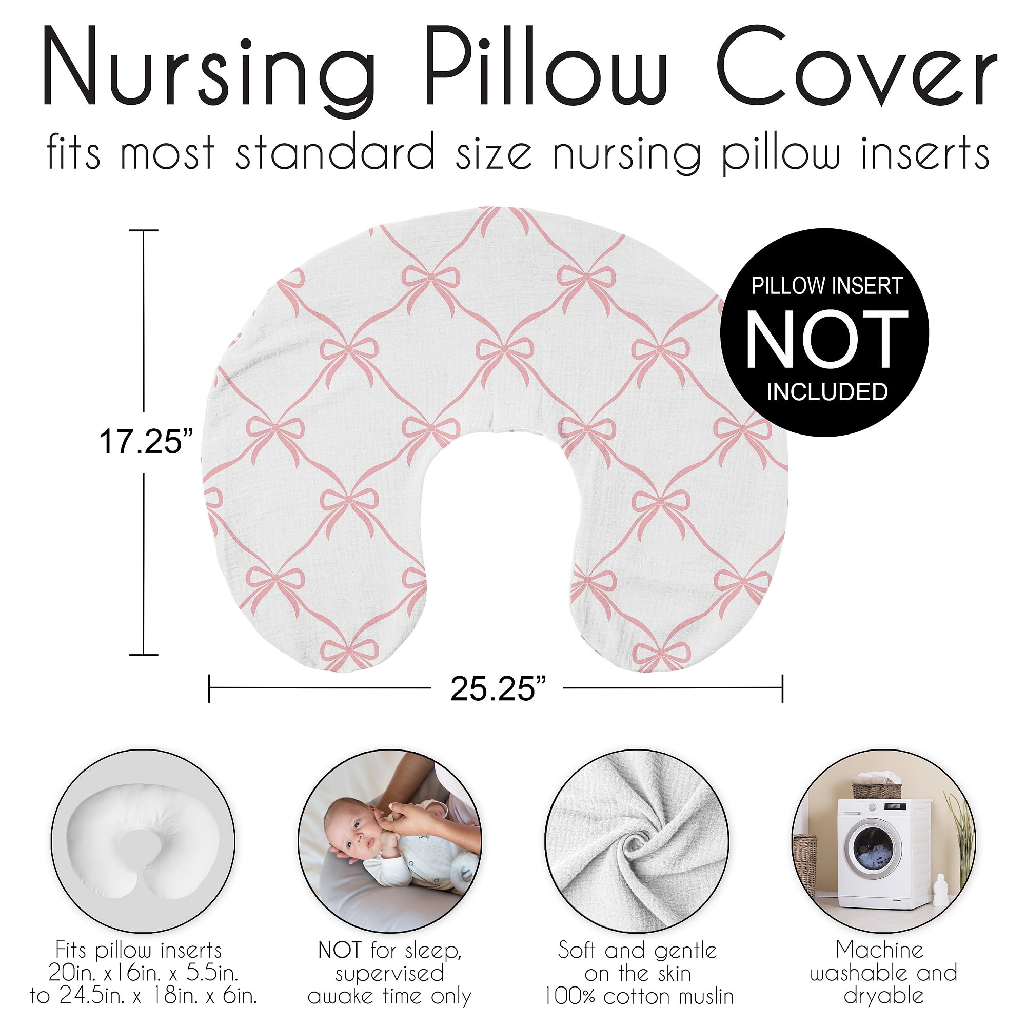 Sweet Jojo Designs pillow cover shown as machine washable for easy cleanup