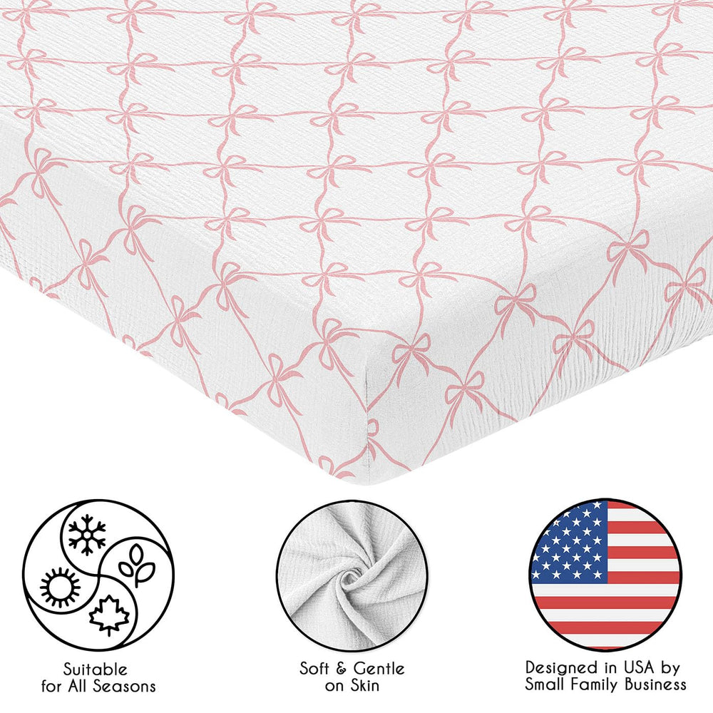 Sweet Jojo Designs muslin crib sheet delivers breathable comfort for naps and night sleep