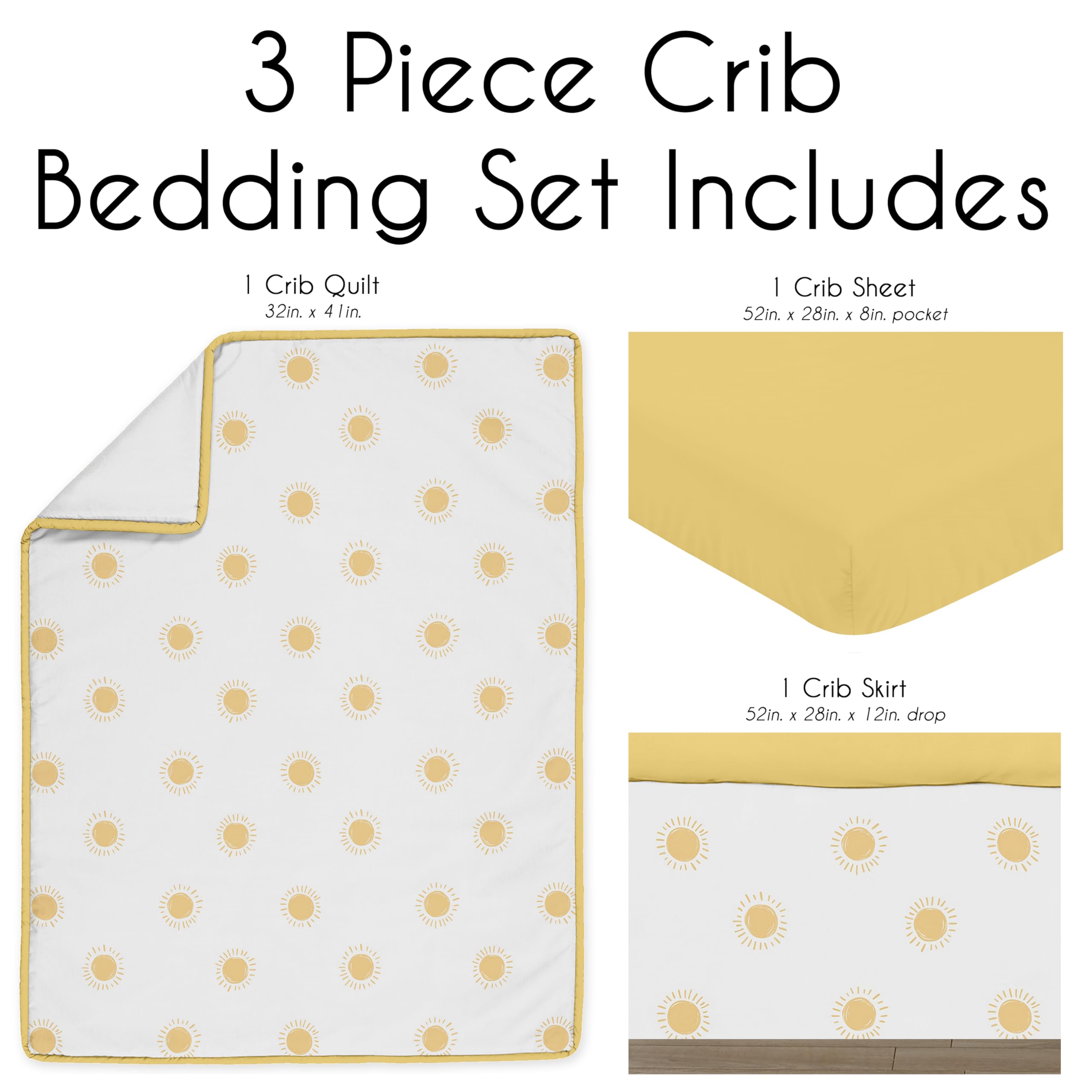 Sweet Jojo Designs mustard crib sheet provides breathable comfort and secure fit