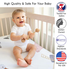 Sweet Jojo Designs neutral crib sheet suitable for baby and toddler rooms