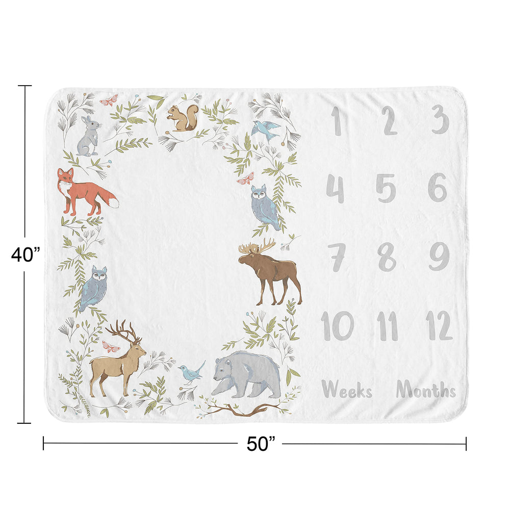 Sweet Jojo Designs newborn growth mat helps capture first-year changes with a soft backdrop