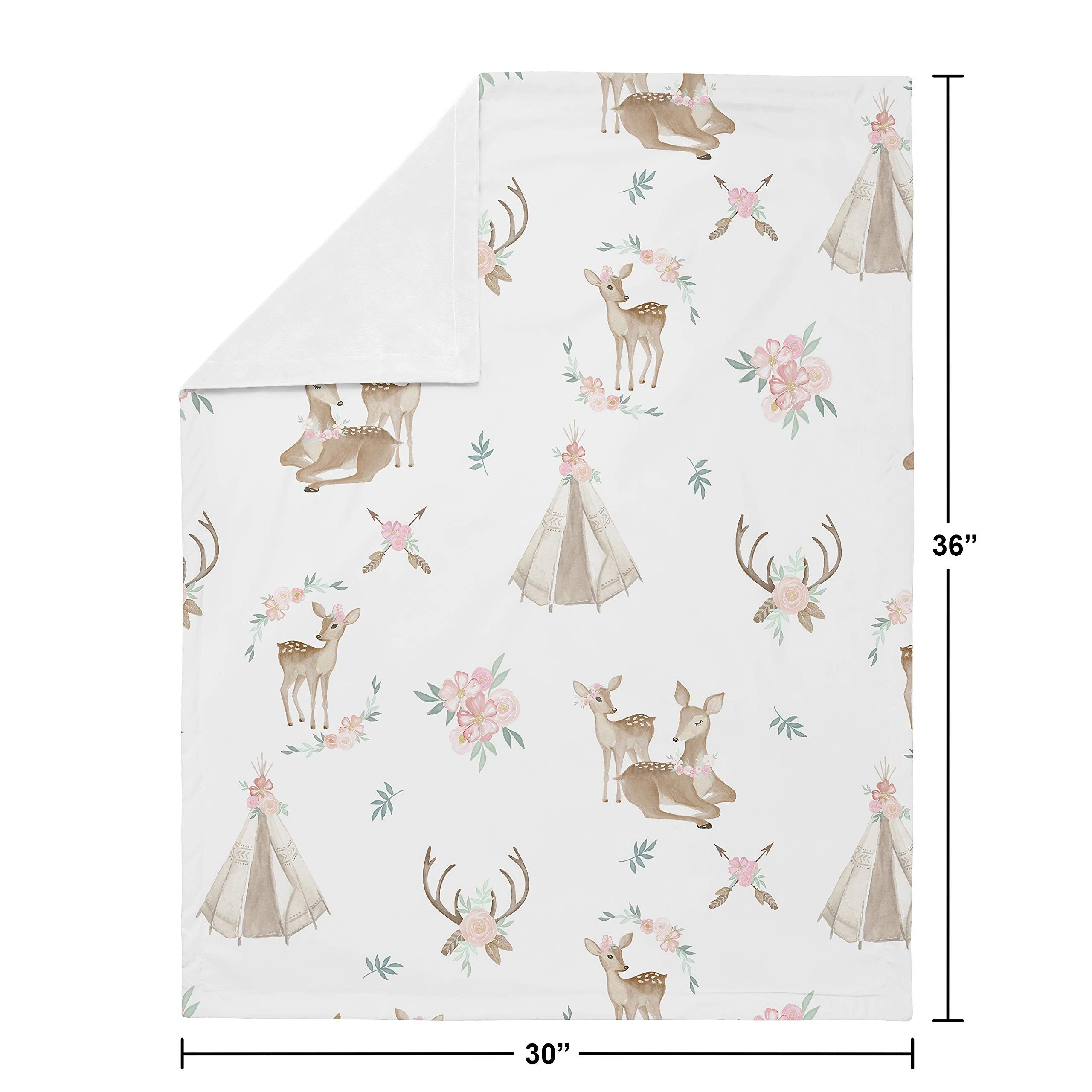Sweet Jojo Designs nursery decor coordinates with this blanket for a cohesive baby room