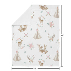 Sweet Jojo Designs nursery decor coordinates with this blanket for a cohesive baby room
