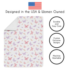 Sweet Jojo Designs pastel butterfly flat sheet easy care