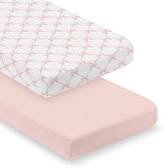 Sweet Jojo Designs pink bows solid blush crib sheet, soft cotton