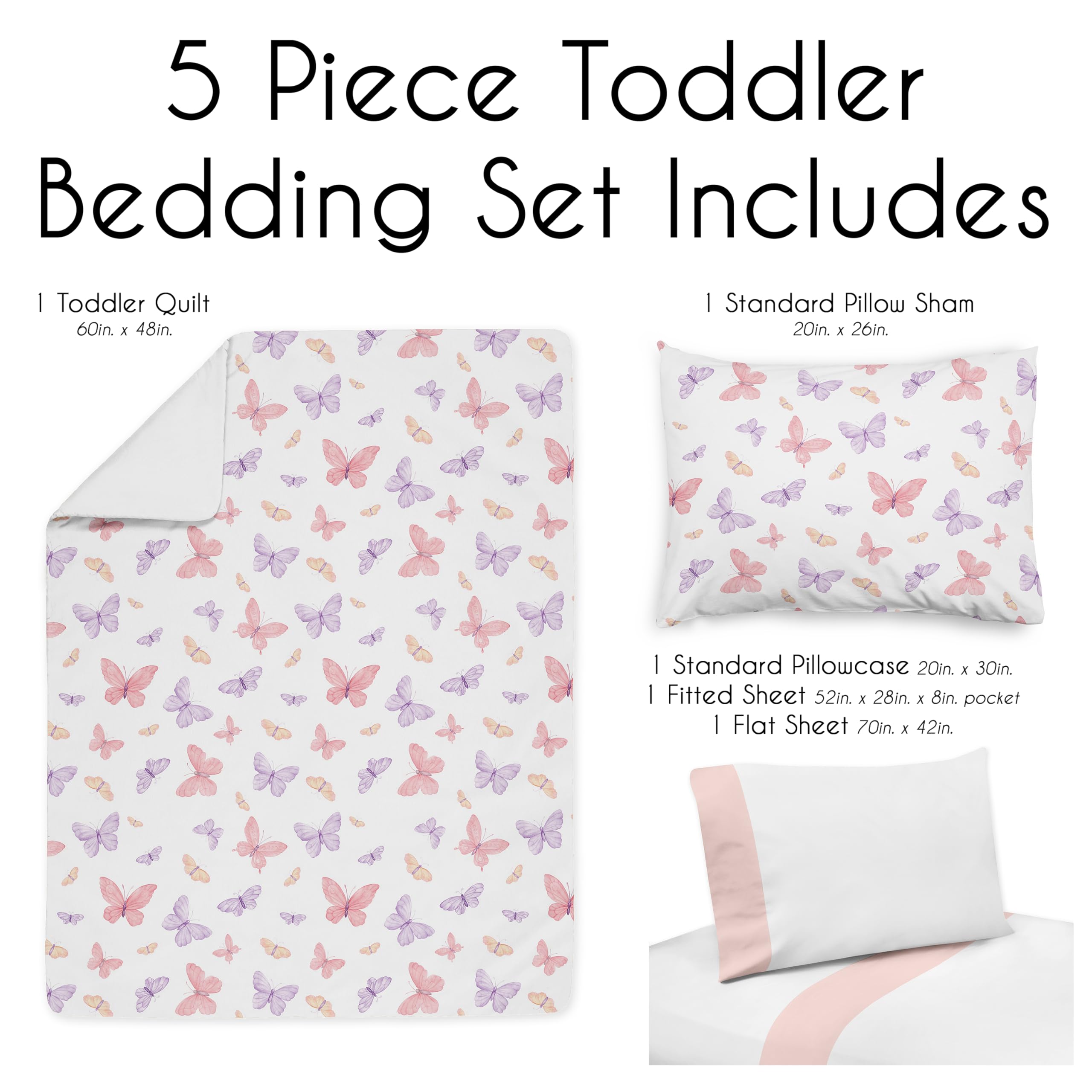 Sweet Jojo Designs pink butterfly pillowcase perfect for naps