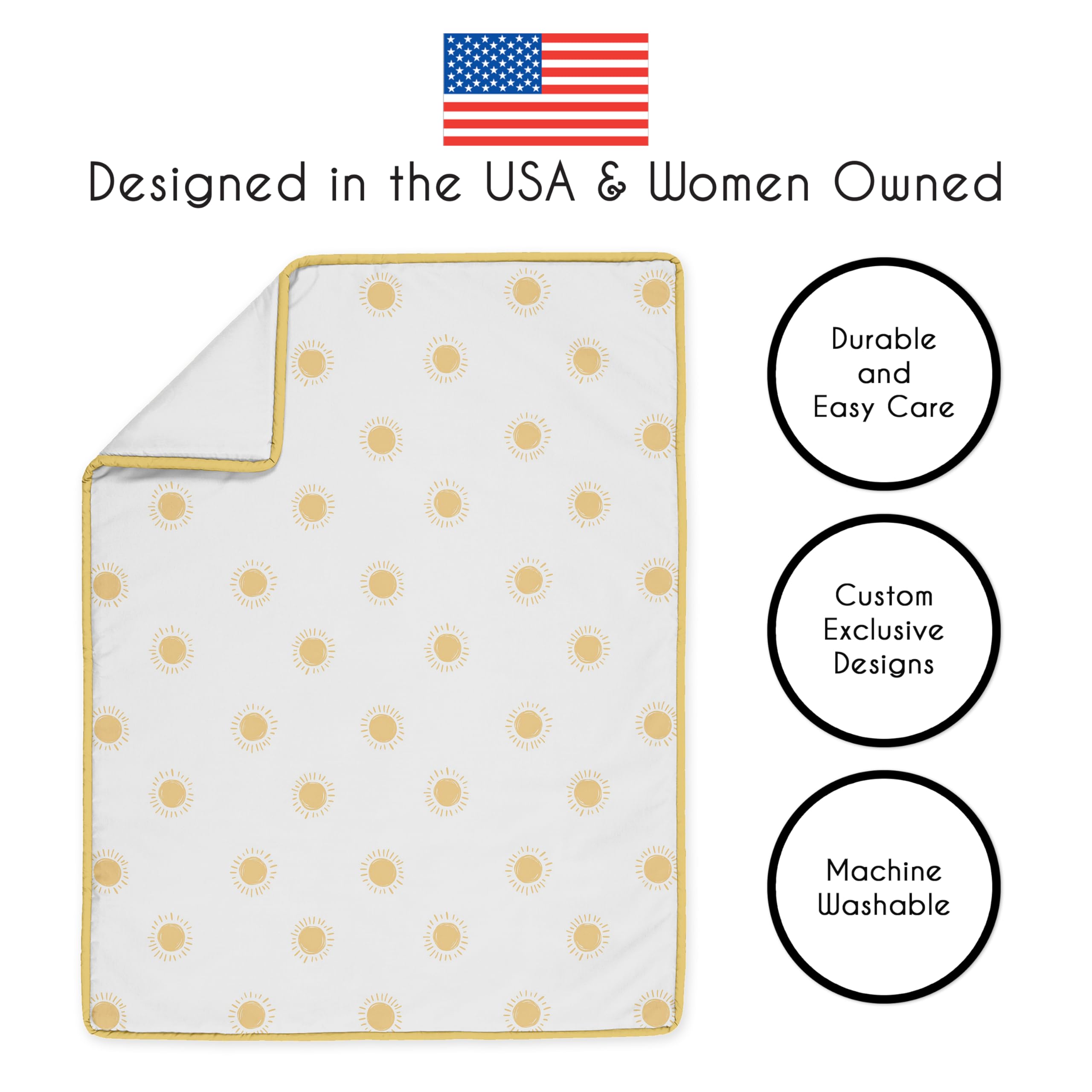 Sweet Jojo Designs reversible blanket shows contrast against white