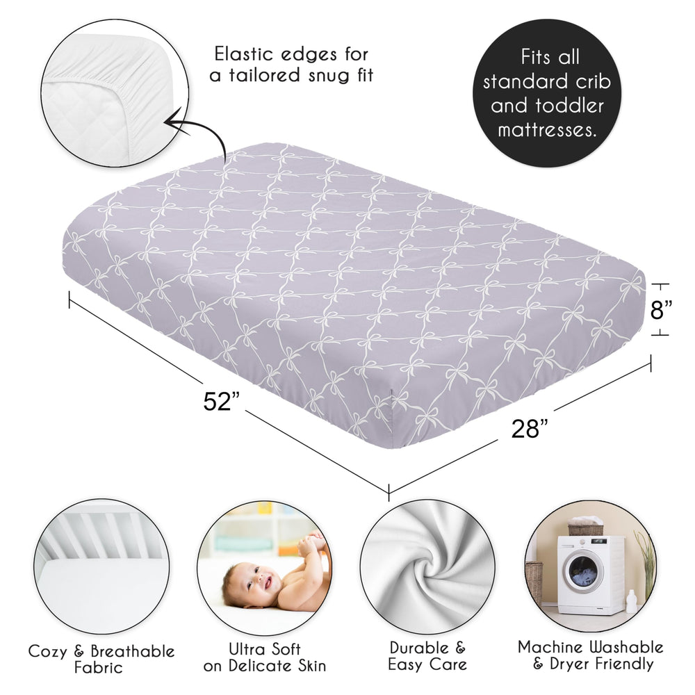 Stitched edges and durable construction of Sweet Jojo Designs crib sheet