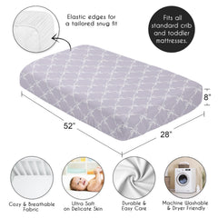 Stitched edges and durable construction of Sweet Jojo Designs crib sheet