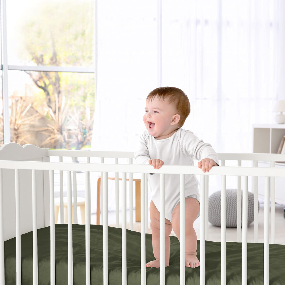Sweet Jojo Designs satin crib sheet is machine washable for busy parents.