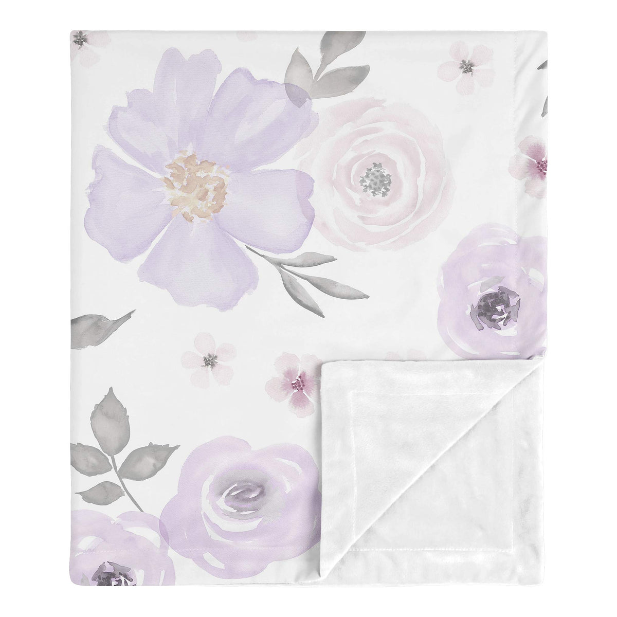 Sweet Jojo Designs shabby chic rose watercolor print swaddle blanket for cozy newborn cuddles
