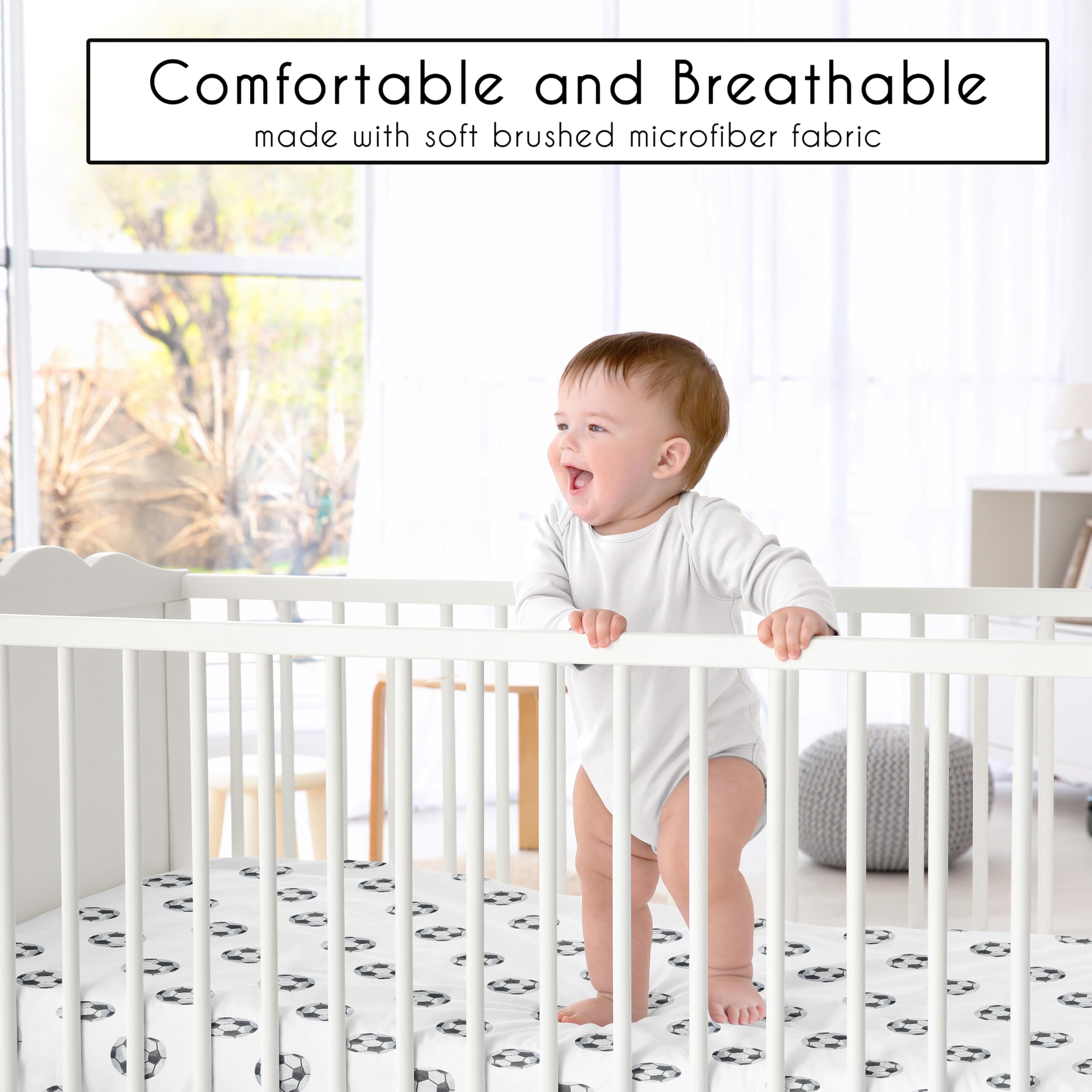 Sweet Jojo Designs snug fit crib sheet with elastic edge for secure coverage