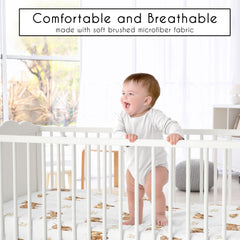 Sweet Jojo Designs snug-fit crib sheet with elastic edge for secure mattress stay.