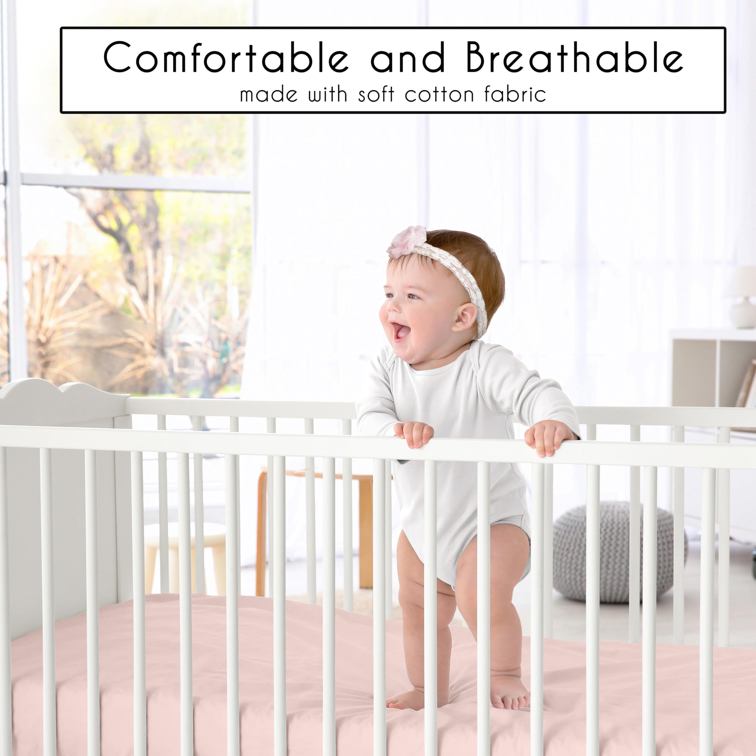Sweet Jojo Designs solid pink sheet with secure elastic for a snug fit