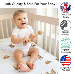 Sweet Jojo Designs soft brushed microfiber sheet feels gentle on baby’s skin.