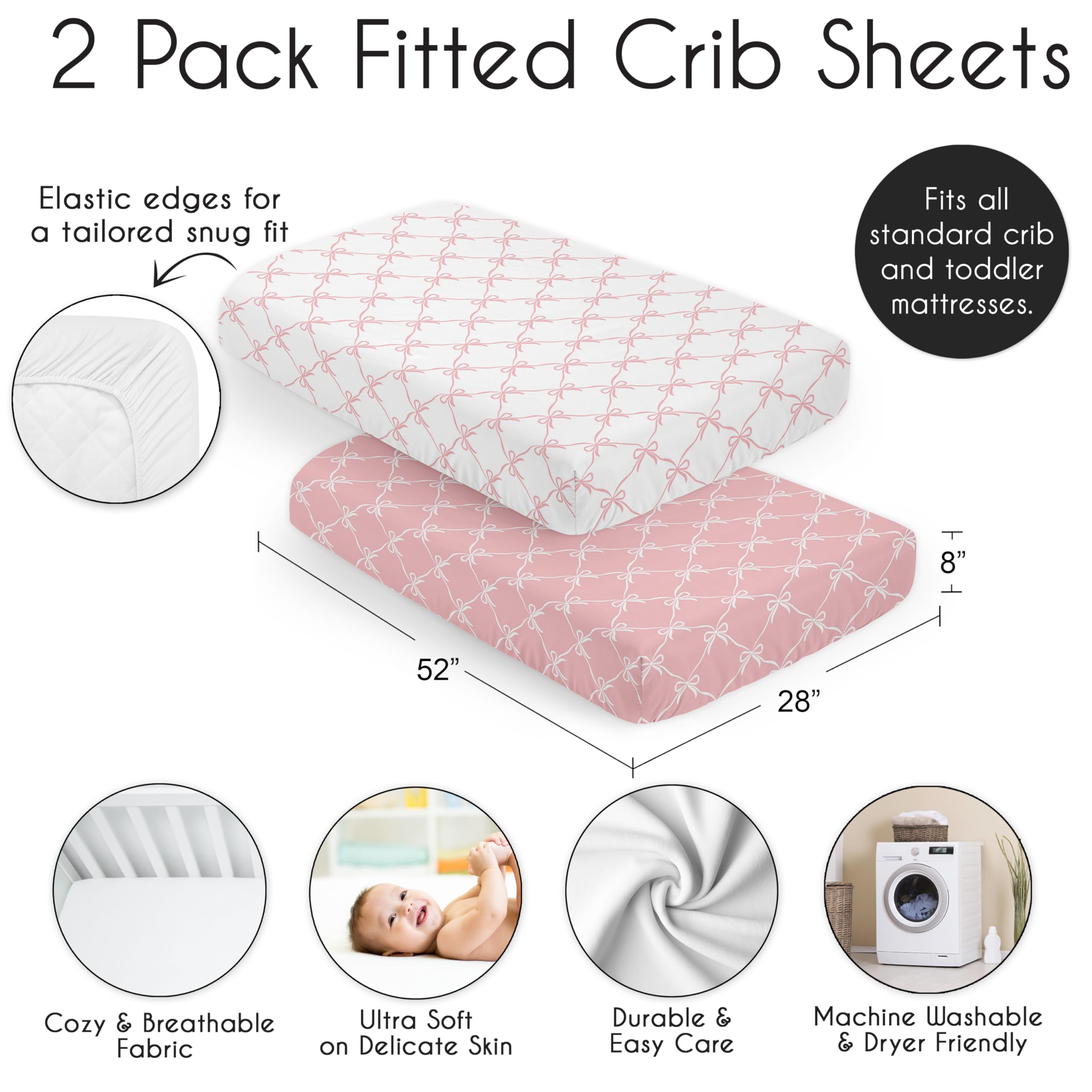 Sweet Jojo Designs soft microfiber fabric close-up highlighting breathable, easy-care material.