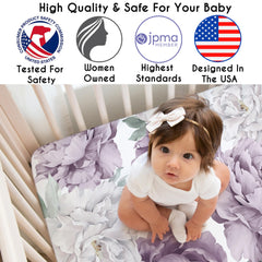 Sweet Jojo Designs soft microfiber detail highlights breathable baby fabric