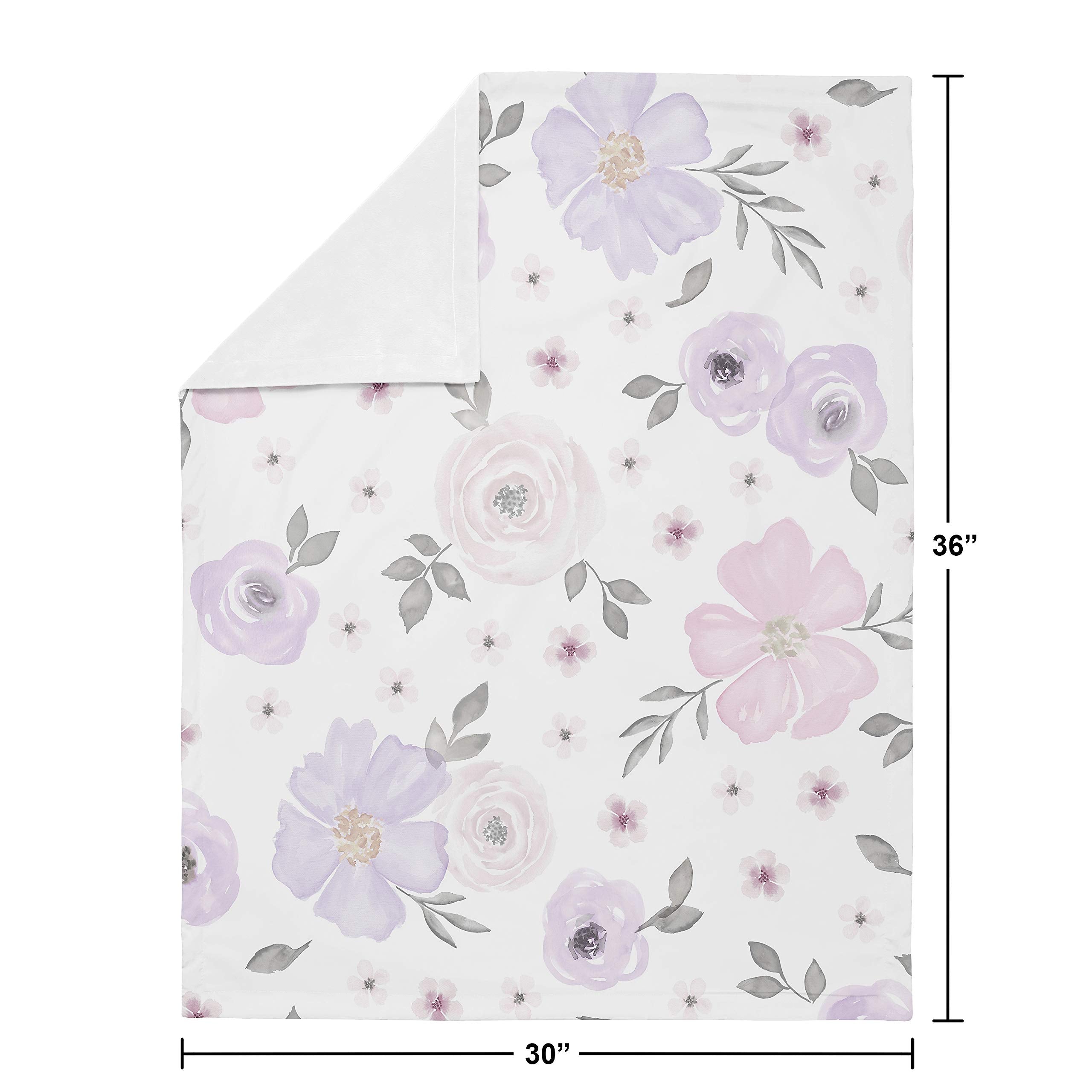 Sweet Jojo Designs lightweight swaddle blanket with soft minky reverse for naps