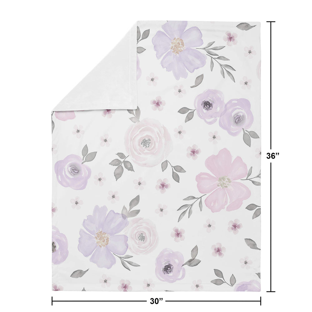Sweet Jojo Designs lightweight swaddle blanket with soft minky reverse for naps