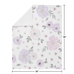 Sweet Jojo Designs lightweight swaddle blanket with soft minky reverse for naps