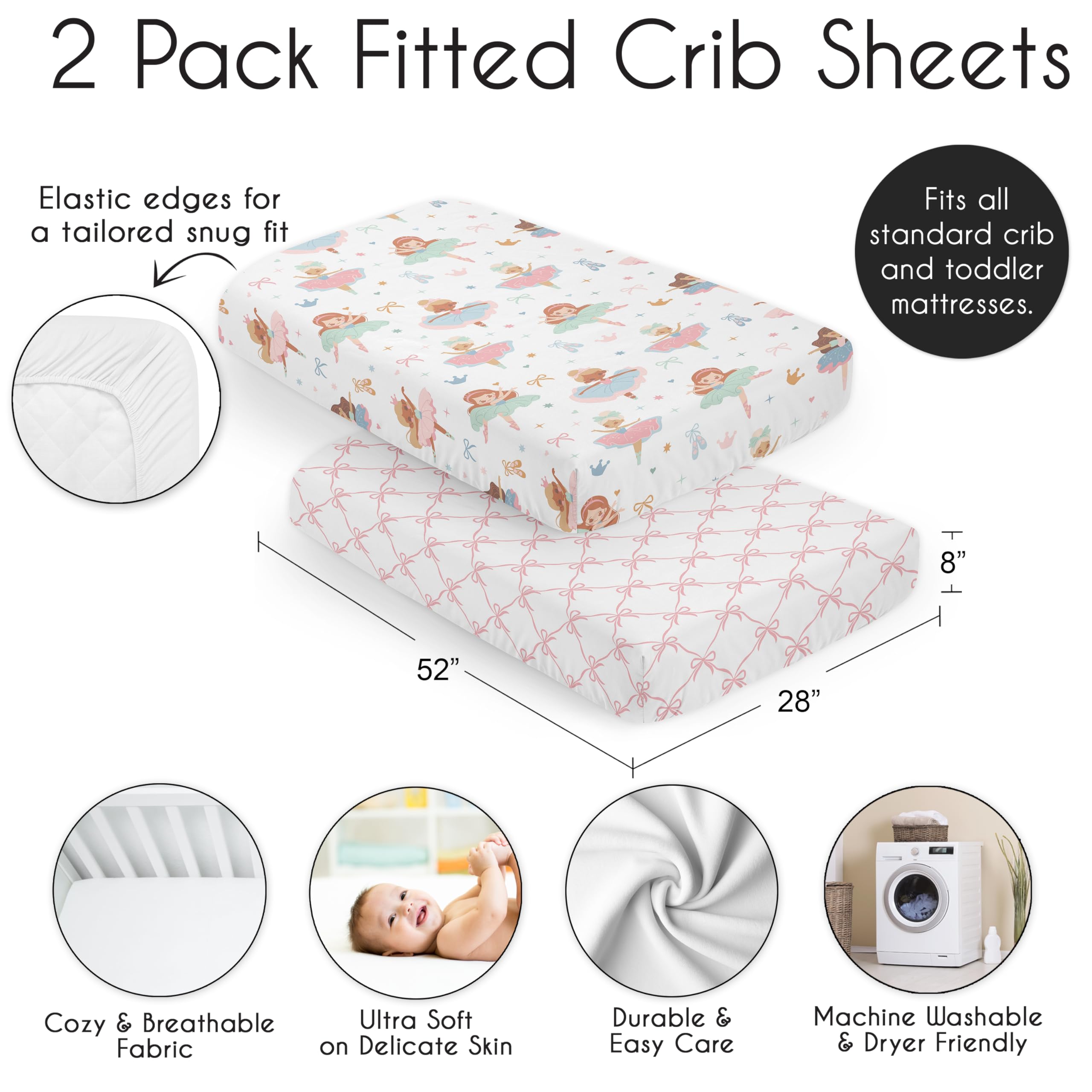 Sweet Jojo Designs stars pattern crib sheet creates a cozy, dreamy nursery vibe.