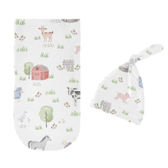 Sweet Jojo Designs top knot beanie hat keeps baby warm and stylish