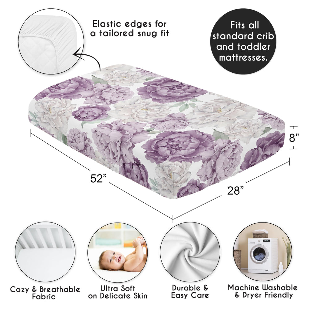 Sweet Jojo Designs vibrant floral print crib sheet adds color to nursery decor