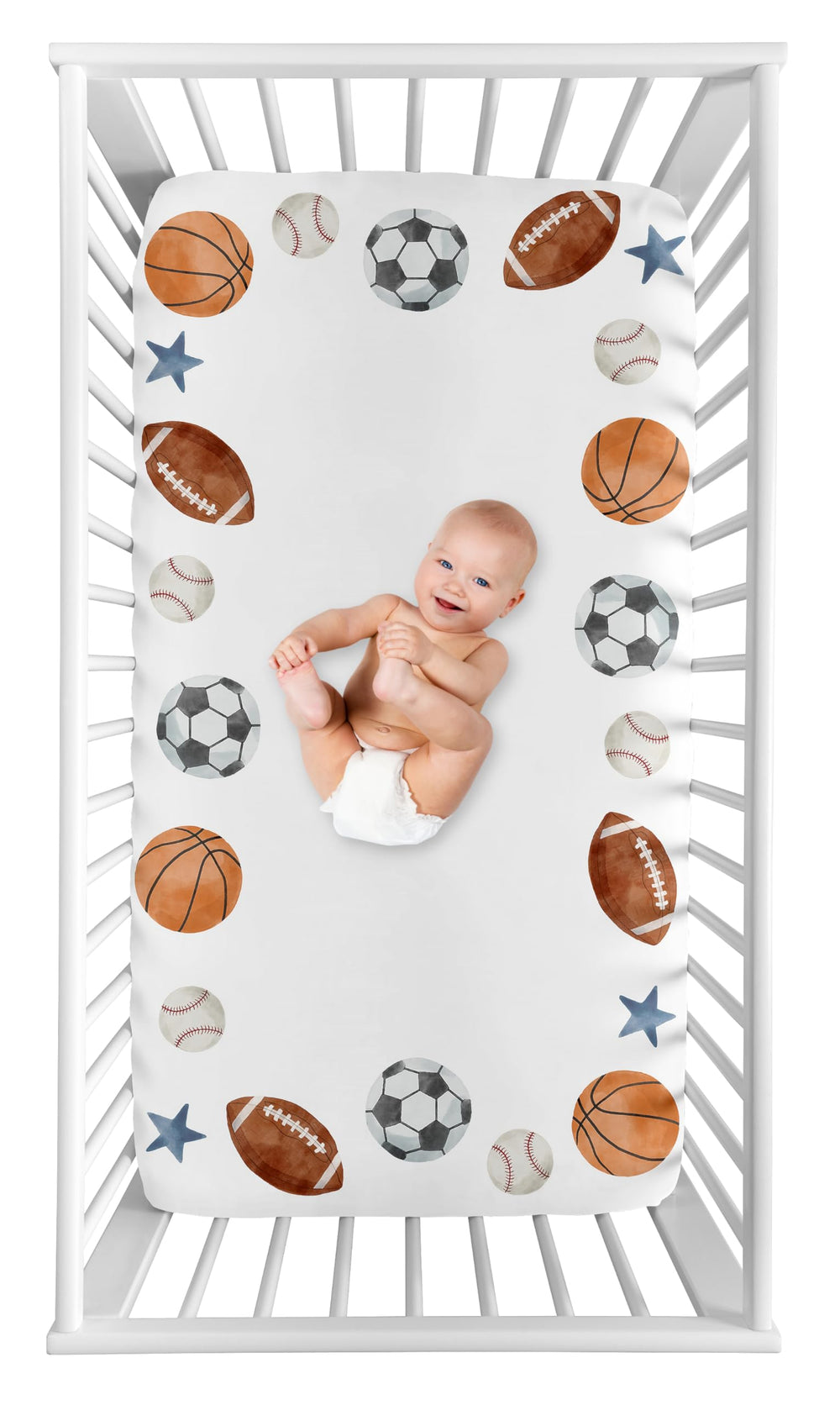 Sweet Jojo Designs vintage sports gift-ready packaging for baby shower