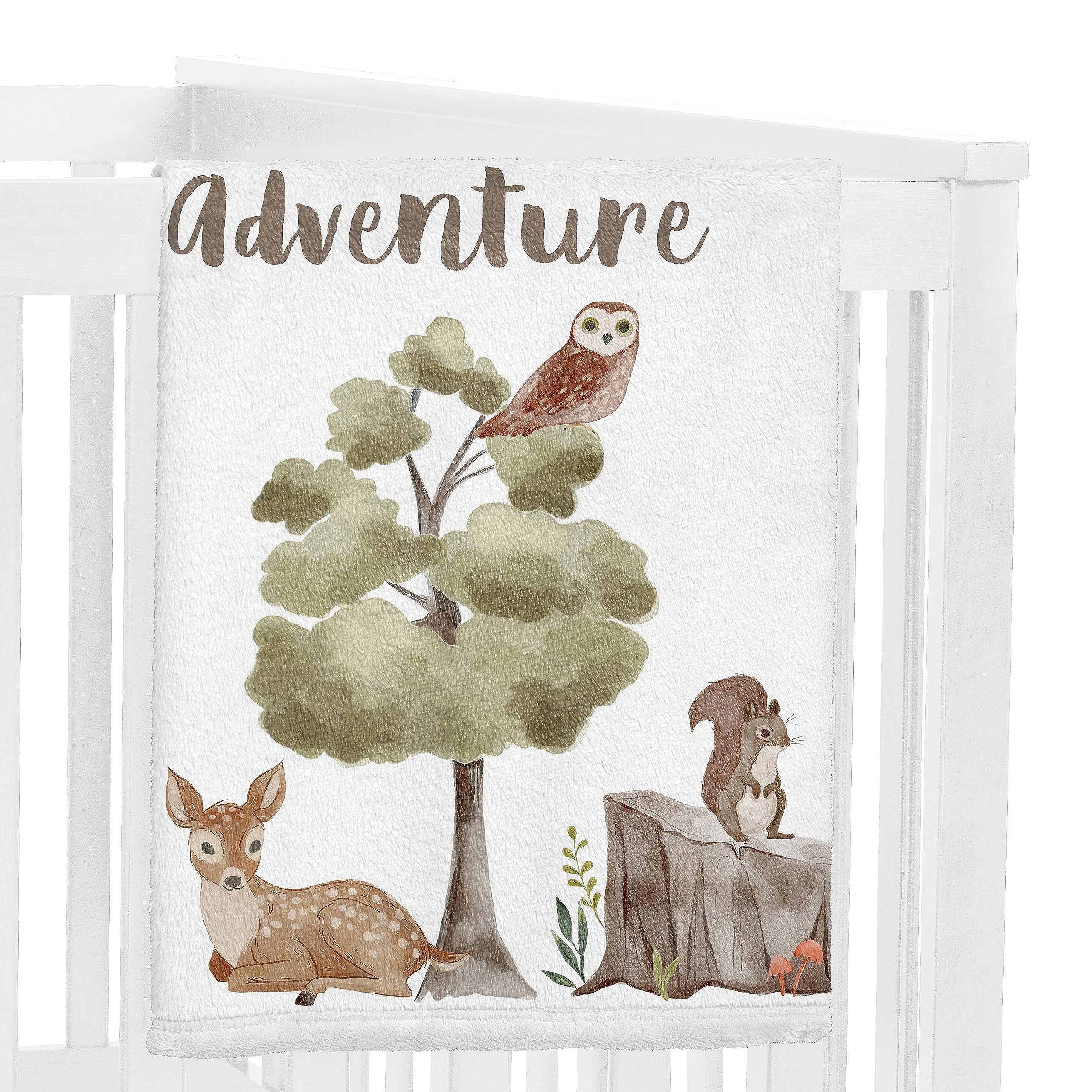 Sweet Jojo Designs watercolor animals print as newborn memory backdrop